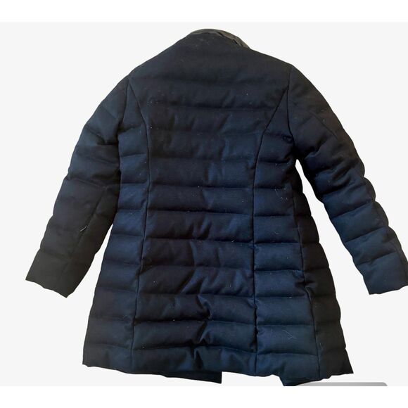 Marella Sport Wool Puffer Coat Black Padded Jacket Warm Winter Wear High Collar - Picture 3 of 7